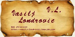 Vasilj Londrović vizit kartica